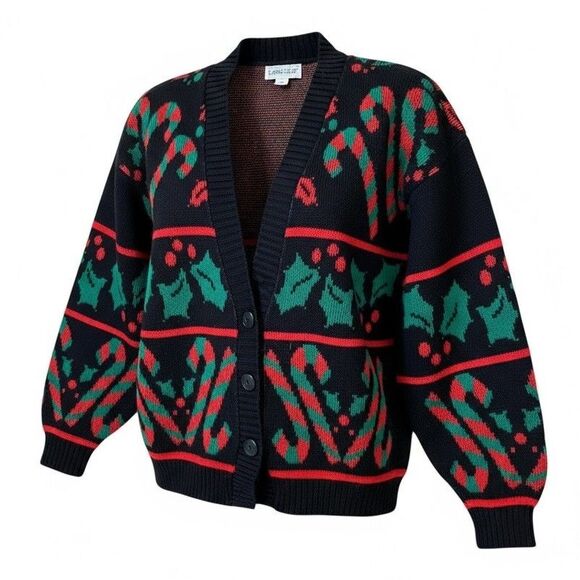 VTG Cabin Creek 90s Christmas Sweater Size Med Grannycore Cabincore - Picture 1 of 8